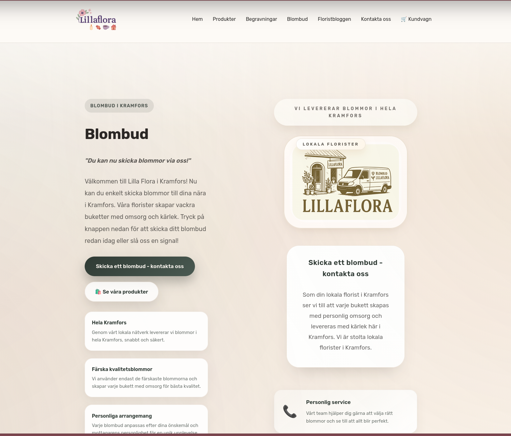 Skärmdump av lillaflora.nu